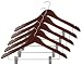 Closet Complete Wood Suit Hanger with Pant/Skirt Clips, Mahogany, Set of 5
