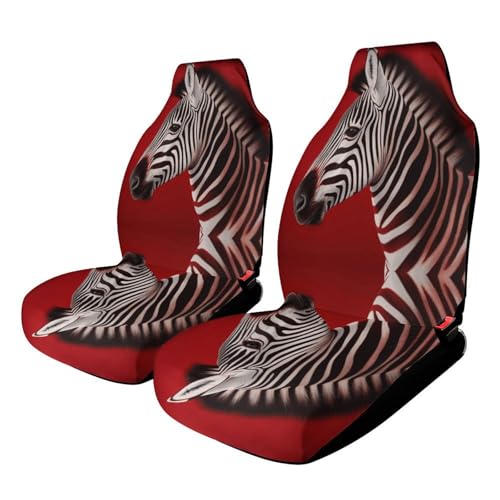 Housse de siège de voiture universelle contre usure motif zèbre rouge