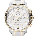 Fossil-Analog-White-Dial-Mens-Watch-FS4795-Stainless-Steel-Multicolor-Strap
