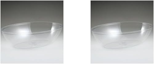 Maryland Ensaladera de plástico - 12" Transparente Ovalado 1 unidad (paquete de 2)