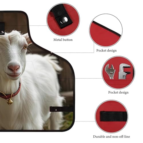 Delantal de trabajo Cute Goat con ajuste y bolsillos miniatura 3