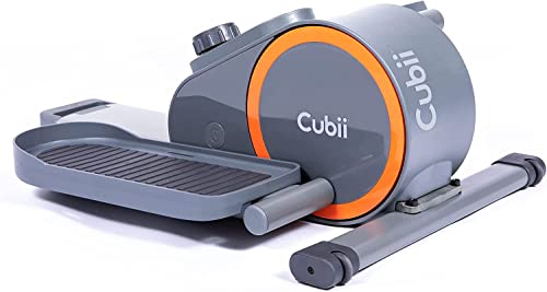 Cubii GO - Elíptica para debajo del escritorio con pantalla de monitorización LCD iluminada y nivel de resistencia ajustable, pedalea y mantente en forma de desde casa, ruedas y manillar incorporado