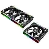 TR-Thermalright TL-M12Q X3 120mm CPU PWM Lüfter-Wireless Spleißen, 2000RPM Silent Cooling, Schwarz CPU Lüfter 3er-Pack-Infinite Mirror Light Effect ARGB, Kann mit Chassis/CPU Kühler gekoppelt werden