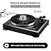 LP Weight Phono Disc Stabilizer, 60Hz Turntable Level, 9.5 oz HiFi 3 in 1 Strobe Scale Record Puck 45RPM Vinyl Clamp with Bubble Level for Phonograph Vinyl Players