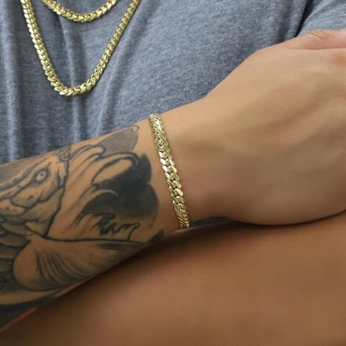 Nuragold 18k Real Yellow Gold Solid Miami Cuban Link 6mm Chain Bracelet (7"-9") Italian Jewelry for Men3