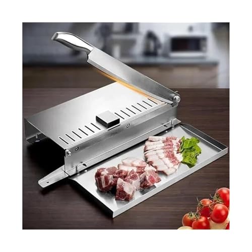 YMXEURSC Rebanadora de Carne Manual,Máquina rebanadora de Corte de Acero Inoxidable para el hogar,Cortador de chuletas de Cordero de Pollo(S)