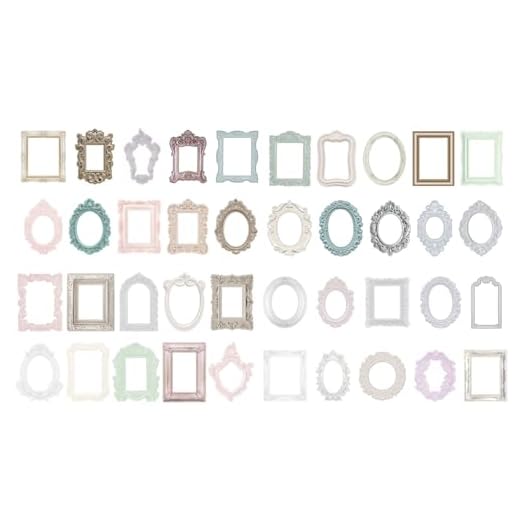 Kotkiddy 40 hojas de encaje marco de scrapbook,Vintage hueco en relieve marco de fotos material scrapbooking fondo ventana marco scrapbook papel para bricolaje vintage