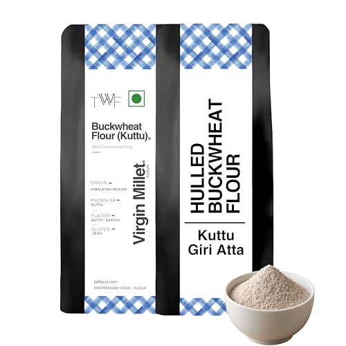 Image of TWF Buckwheat Flour 1Kg | Kuttu Giri ka Atta from Hulled Buckwheat Millet | Stone Ground & Gluten-Free | Ideal for Fasting (Upwaas), Baking & Weight Management | Fresh & Natural | Fasting Flour