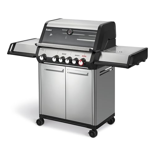 Enders Gasgrill MONROE PRO 4 SIKR TURBO 4-Edelstahlbrenner Seitenkocher Infrarot-Backburner Sichtfenster HEAT RANGE SWITCH GRID 800 C TURBO ZONE SIMPLE CLEAN #8362