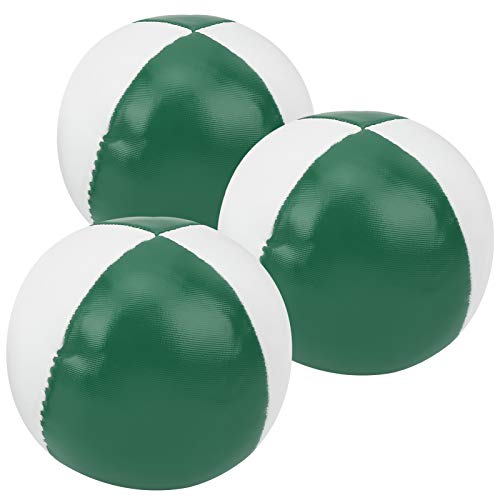 Tbest Balles de Jonglage en Cuir PU, 3 Pièces, pour Débutants et Professionnels, Balles d'entraînement Souples et Portables pour Performances Intérieures et Extérieures, Rouge et Blanc (Vert et