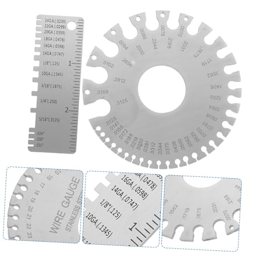 Herramienta de Medición de Calibre de Alambre de Acero Inoxidable 2pcs con Alta Precisión para Metalurgia, Doble Cara Redonda miniatura 7
