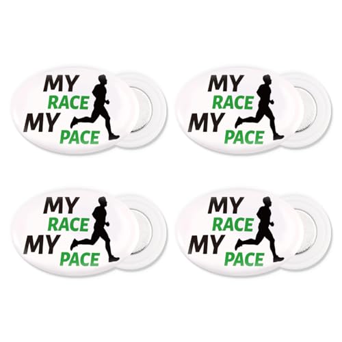 4 Pares de Clips Magnéticos para Dorsales de Carrera, Soporte Magnético para Dorsales de Forma Ovalada con Tarjeta Clips de Babero de Carrera de Maratón sin Alfileres para Corredores Triatlón
