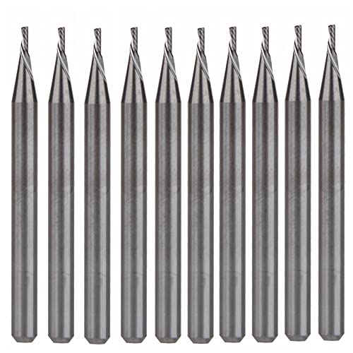 BERWENNY 10pcs/Set 1.0/3mm Carbide Single-Flute Thread Mills Sprial-Bit Left Hand Down Cutting Tools Milling Cutter Bit