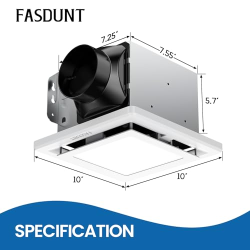 Fasdunt Bathroom Exhaust Fan With Light thumb #3