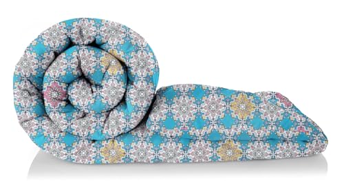 Image of Amazon Brand - Umi 220 GSM Reversible Microfiber AC Comforter /Duvets for Mild Winter | All Season King Size 3 Layered Quilted Blanket for Double Bed (228 cm x 254 cm Blue & White & Pink)