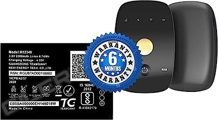 Image of Original H12348 Battery for Jio WiFi Reliance Jio WiFi Dongle /Airtel WiFi / M2S Fi 2 / Wireless Router 4g FI2 / M2 hot spot Battery with 6 Month Warranty**** (P00169)