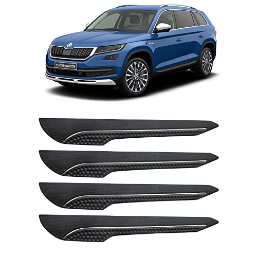 Image of AOSIS-Car Bumper Protector /Bumper Guard for Skoda Kodiaq Scout with Single Chrome Stripe (4-Pcs)