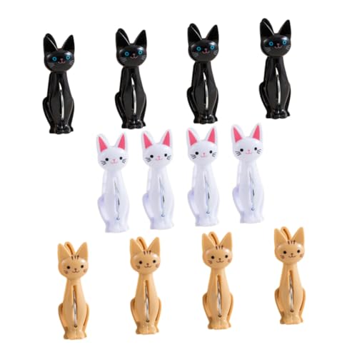 EXQUIMEUBLE 12個 猫柄カートゥーン洗濯バサミ 強力防風クリップ 風飛ばされ防止 洗濯物固定 洋服や団に適用 多用途チップクリップ おしゃれで耐