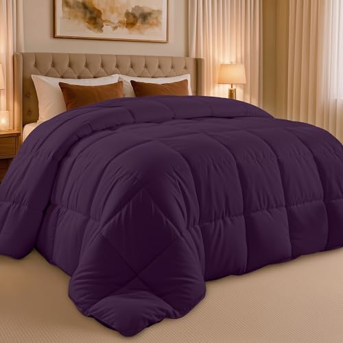 Image of Utopia Bedding Twin Comforter Duvet Insert, Quilted Plum Comforter with Corner Tabs, Box Stitched Down Alternative Comforters Twin Size 64 x 88 inches