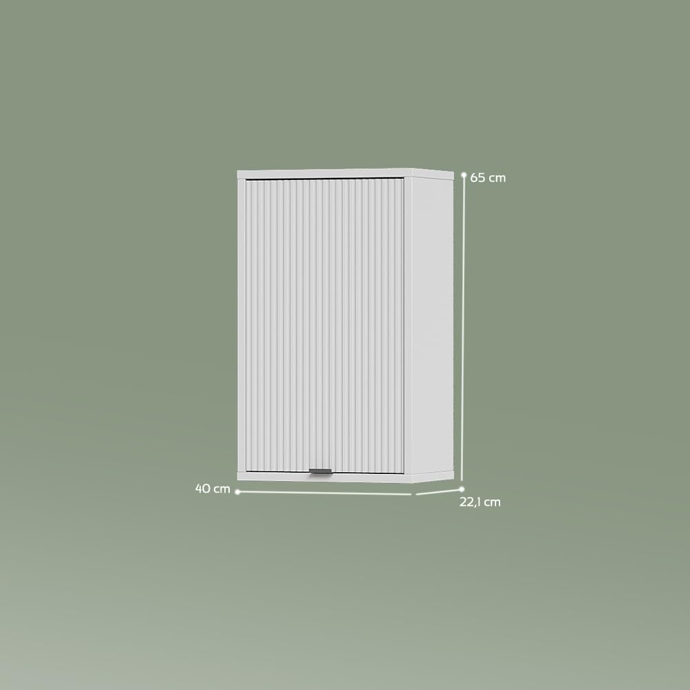 Livinity Badschrank ATERNO, Weiß, 40 x 65 cm mit 2 Regalböden