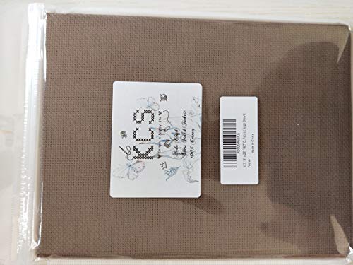 Image of 19 inch x 28 inch 14CT Counted Cotton Aida Cloth Cross Stitch Fabric (Coffee)