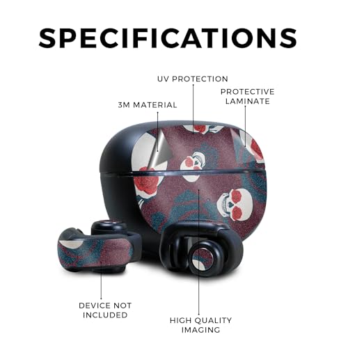Image of Glossy Glitter Skin Compatible with Bose Ultra Open Earbuds - Skulls N Roses - Premium 3M Vinyl Protective Wrap Decal Cover - Easy to Apply | Crafted in The USA by MightySkins
