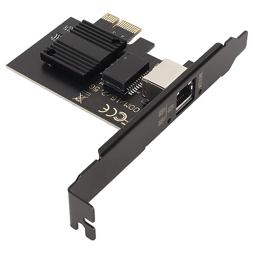 POCREATION 2.5G PCIe Network Card I226 V Chip 10/100/1000/2500Mbps RJ45 LAN Adapter con Disipador de Calor de Aleación de Aluminio para PC de Escritorio Gaming Server miniatura 2