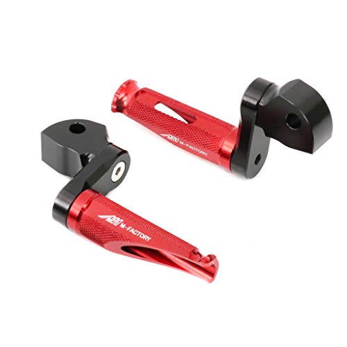 Autobahn88 Motorrad-Fußraste (hinten - RACE-Type with 25mm-Extension), kompatibel mit Ducati 1199 Panigale S/R/ABS (2012-2018) (Red)