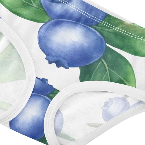 Bright Toddler Girls Underwear 2t Cotton Little Girl Panties Watercolor Blueberries Green Leaves Kids Undies Briefs4