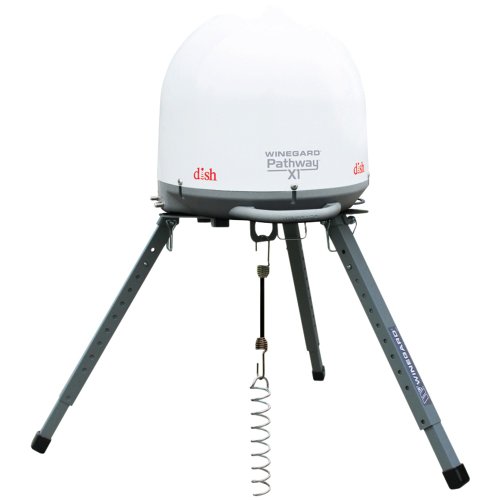 Winegard PA2000R Pathway X1 Automatic Portable Truck Satellite TV Antenna with DISH Wally Receiver Bundle (Trucking Satellite Antenna, Optional Mounts) - White