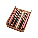 MIVLXLX Leather 6 Fountain Pen/Pencil Tray Case, Handmade, Magnetic Closure with Drawer Design, Gift Choice for Man/Woman/Office, 6 Slots（brown）