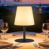 Lavorazione efficiente: La lampada da tavolo LED per esterni a batteria integra una batteria ricaricabile via cavo USB con un tempo di ricarica di circa 4.5 ore Offre un'autonomia fino a 8 ore alla massima luminosità 100% e fino a 16 ore al 50% di luminosità emettendo una luce calda e soffice ideale per favorire il relax e un sonno migliore Il design senza fili elimina i vincoli dei cavi