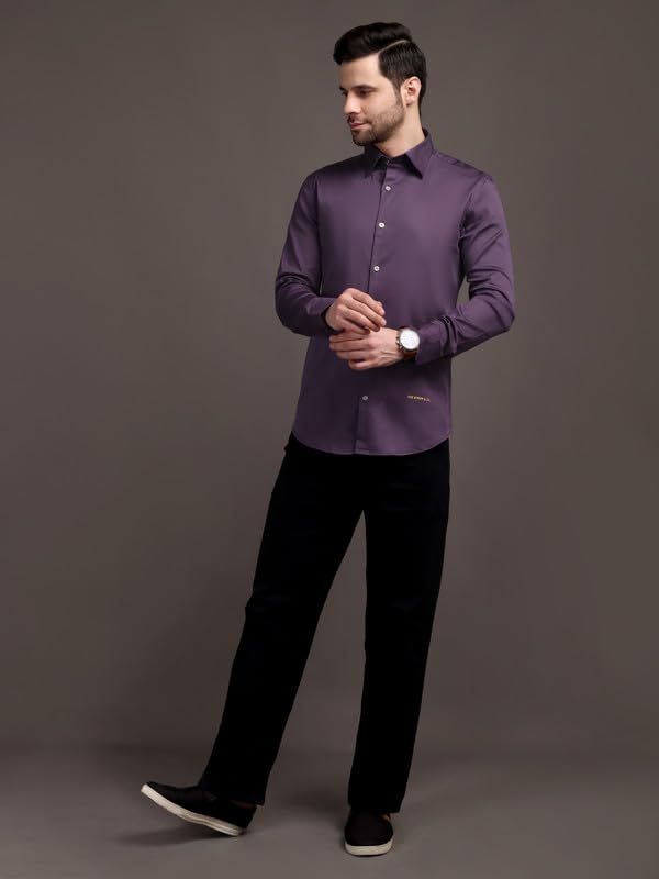 Image of The Stripp & Co Men's Full Sleeve Cotton Solid Shirt | Regular Fit Casual | Soft & Breathable Fabric | Button-Down Collared Formal,& Office Wear | Everyday Shirt | Sizes M to 2XL