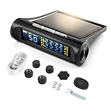 Tire Pressure Monitoring System 8 Alarms Mode TPMS Tire Pressure Monitor System with 4pcs External TPMS Sensor,Tire Pressure Mode,HUD Mode,GPS/Beidou Navigation,Solar/USB Charge Tire Pressure Monitor
