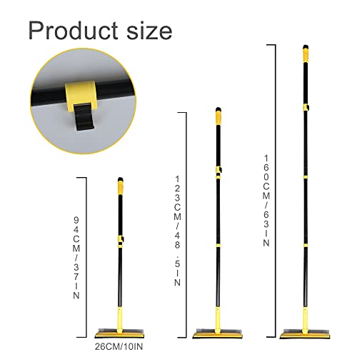 Muling CG-4D Long Handle Window Squeegee,2-In-1 Glass Squeegee Have 63 Inch Adjustable Soft Rubber Blade & 10 Inch Absorbent Sponge Head For Car Windshield thumb #1