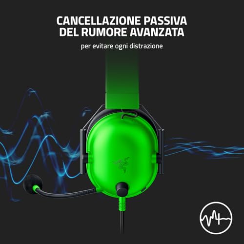 BlackShark V2 X - Cuffie E-Sport cablate multipiattaforma (Cuffie cablate con driver da 50 mm, cancellazione del rumore per PC, Mac, PS4, Xbox One e Switch) Verde - Cuffia gaming - Immagine 3
