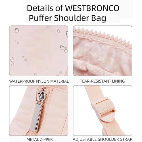 Bloomrs Bag, Bloomrs Puffer Crescent Bag for Women - Quilted Nylon Shoulder Purse, Adjustable Strap Lightweight Handbag2