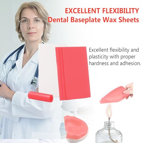 Image of Dental Base Plate Wax 20Pcs Red Utility Wax Molding Casting Wax Sheets for Bite Orthodontic Modeling Filling Modelling Laboratory Supply Aids