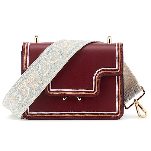 Image of Wide Shoulder Strap Adjustable Replacement Belt Guitar Style Crossbody Bag Handbag Strap Multicolor Canvas Straps(Wide:2in)(Color40)