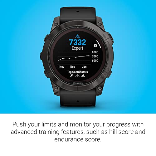 Image of Garmin Fenix 7X Pro Sapphire Solar Carbon Gray Titanium with Black Silicone Band
