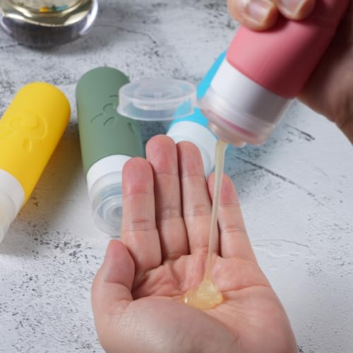 Image of Zafit Travel Bottles for Toiletries, TSA Approved Travel Containers 3oz Leak Proof Travel Tubs Refillable Liquid Travel Accessories for Shampoo Conditioner Lotion Body Wash(Multicolored F)