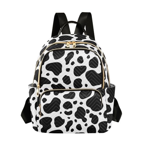 Image of Cow Print Mini Backpack Fashion Backpack Purse for Women,Handbag Shoulder Bag Casual Daypack, Ladies Gift for College Work (M)