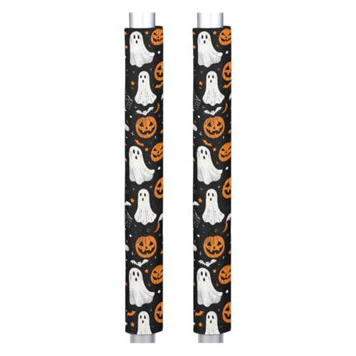 Image of Halloween Refrigerator Door Handle Covers Set of 2, Halloween Ghost Fridge Handle Covers Appliance Handle Covers Protector for Microwave Oven Stove Dishwasher, Keep Your Kitchen Appliance Clean