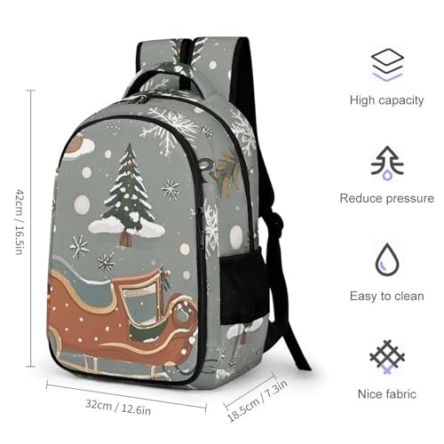 Heavy-Duty Backpack with Side Pockets, All Kinds of Sleds Print Durable Backpack Ideal for Travel, And Outdoor Adventures2