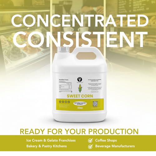 Image of Dolce Flav Sweet Corn Flavoring 32 oz - Bulk Corn Extract for Ice Cream Shops, Snack Manufacturing & Foodservice