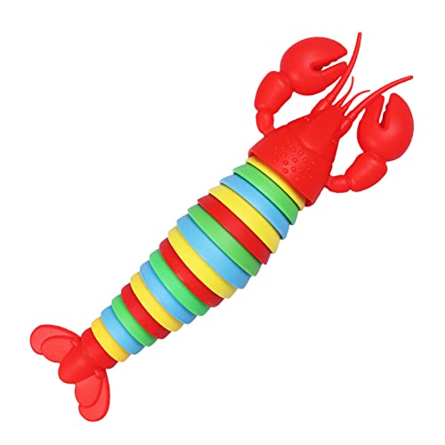 Image of Lobster Sensory Decompression Toy, 3D Printed Lobster Fingertip Toy Cute Colorful Portable for Office Play (Red Head)