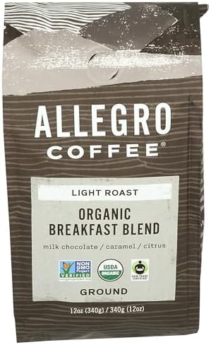 Allegro Coffee Organic Breakfast Blend Ground Coffee, 12 oz