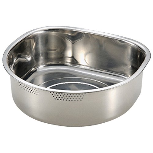 Yamashita Kogei 120036023 18-8 D-Shaped Hole Washtub, With Rubber, 11.8 inches (30 cm), 1.8 fl oz (6.1 L)