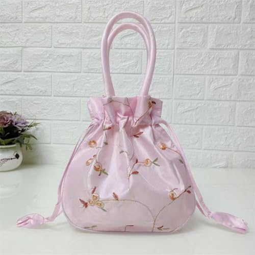 Bolso tote elegante de seda con tiras elásticas y diseño bordado para estilo diario miniatura 2