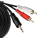 1 pcs 1.5m RCA to 3.5mm Aux Cable - phono to 3.5mm jack-Phono Mini Jack Stereo Lead-Premium Gold-Plated Phono to Jack Adapter，Suitable for high-fidelity amplifiers and speakers, etc. (red white black)